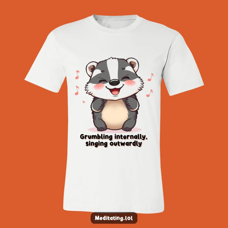Funny Badger Hum T-Shirt: Grinning Tune Tee, Gift