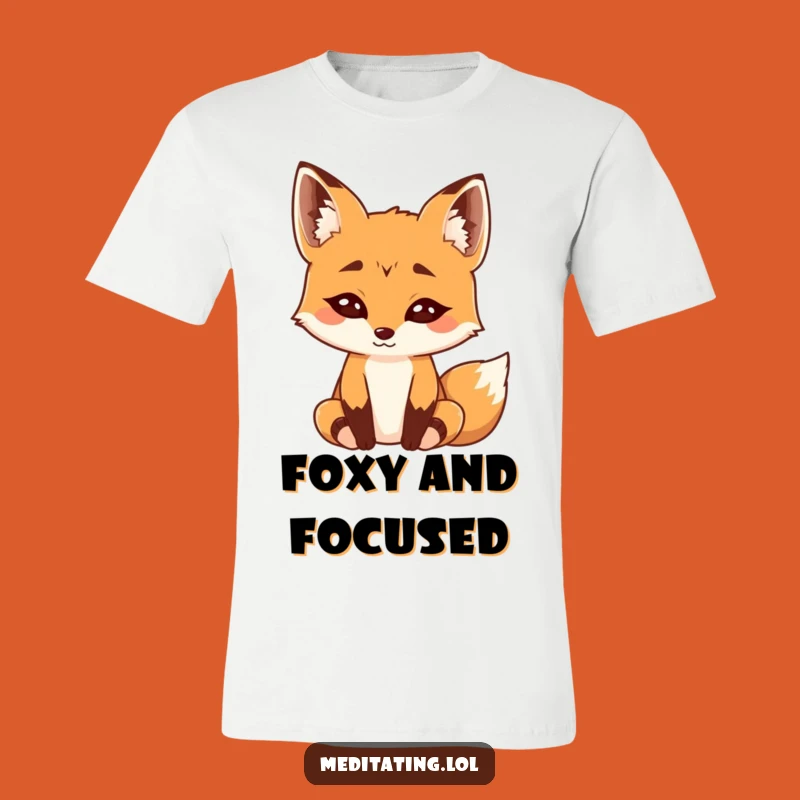 Funny Curious Fox Meditation T-Shirt - Relaxed Animal Tee