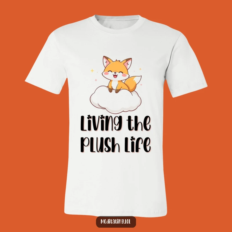 Funny Fox Cloud Float T-Shirt: Joyful Creature Tee, Perfect Gift
