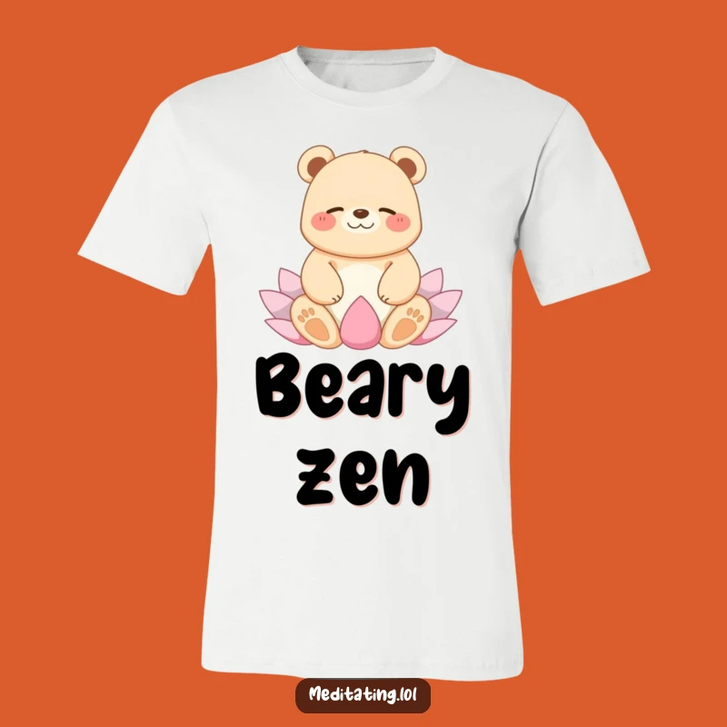 Funny Giggling Bear Yoga T-Shirt, Peaceful Zen Gift