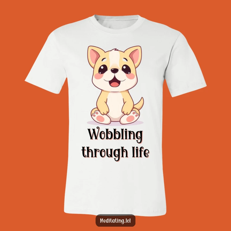 Funny Wobbly Dog Meditation T-Shirt: Hilarious Yoga Pet Lover Tee