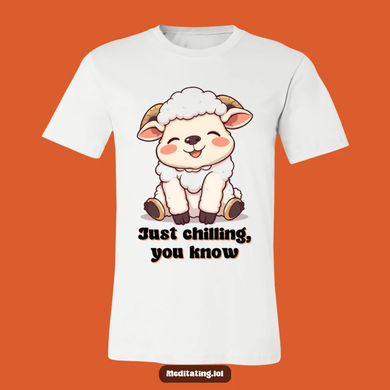Funny Giggling Sheep T-Shirt, Hilarious Relaxed Pose Tee for Sheep Fans