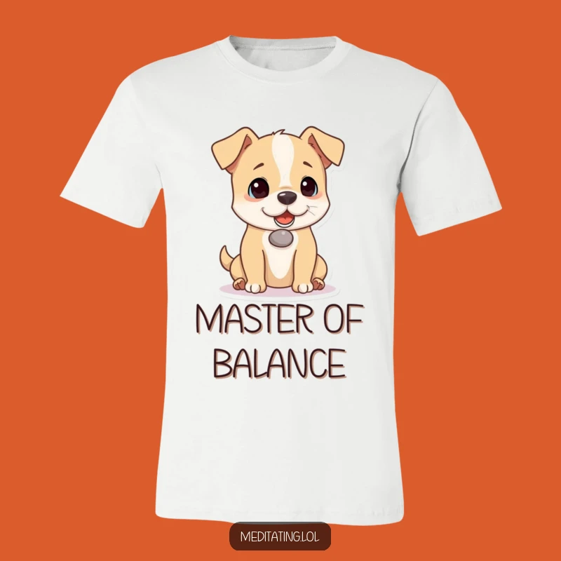 Funny Dog Pebble Balance T-Shirt: Playful Pup's Skill Tee, Ideal Funny Gift