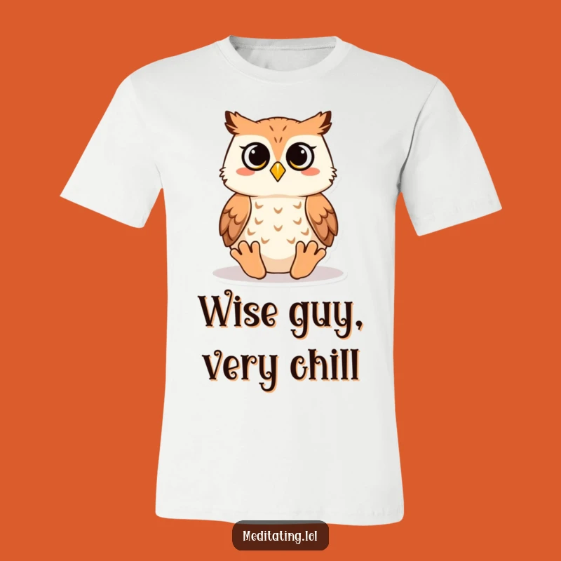 Funny Wise Owl T-Shirt: Serene Meditation Humor for Your Everyday Wardrobe