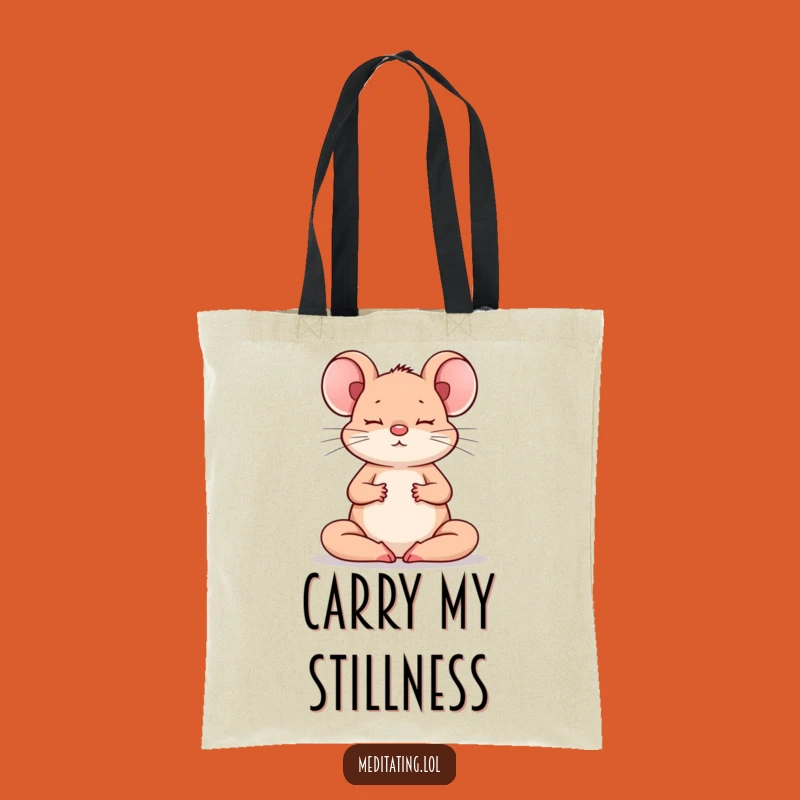 Funny Mouse Meditation Tote Bag: Zen Rodent Carryall for Humorous Gifts