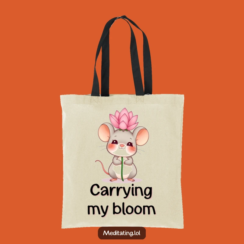 Funny Mouse Lotus Tote Bag: Giggling & Practical Creature Gift