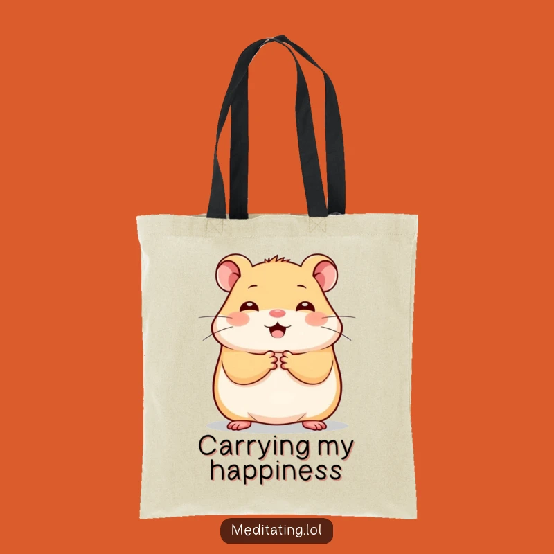 Funny Cheerful Hamster Tote Bag: Carry Your Joy and Essentials