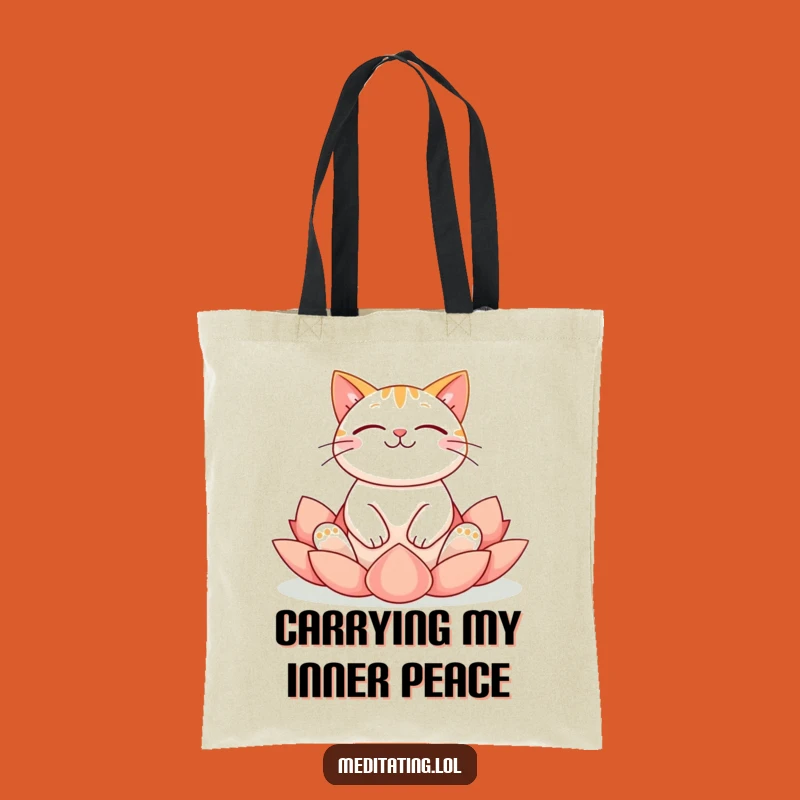 Funny Cat Zen Tote Bag: Carry Your Calm with Hilarious Feline Flair