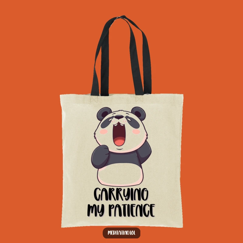 Funny Panda Breathe Tote Bag: Carry Your Calm with Hilarious Style