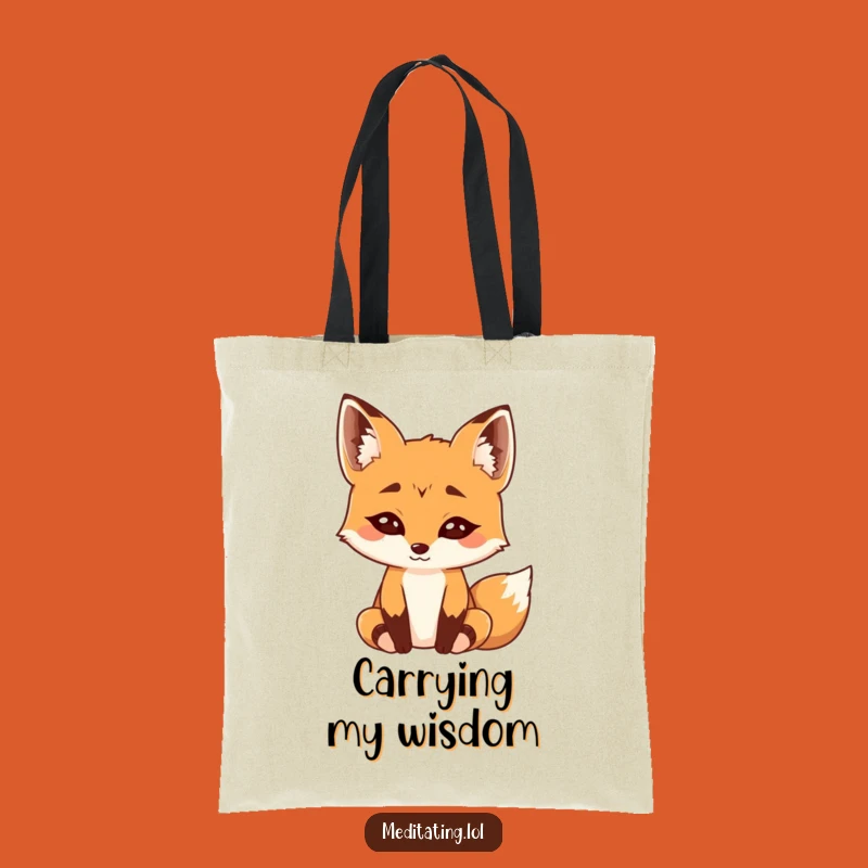 Funny Curious Fox Meditation Tote Bag - Carry Your Calm