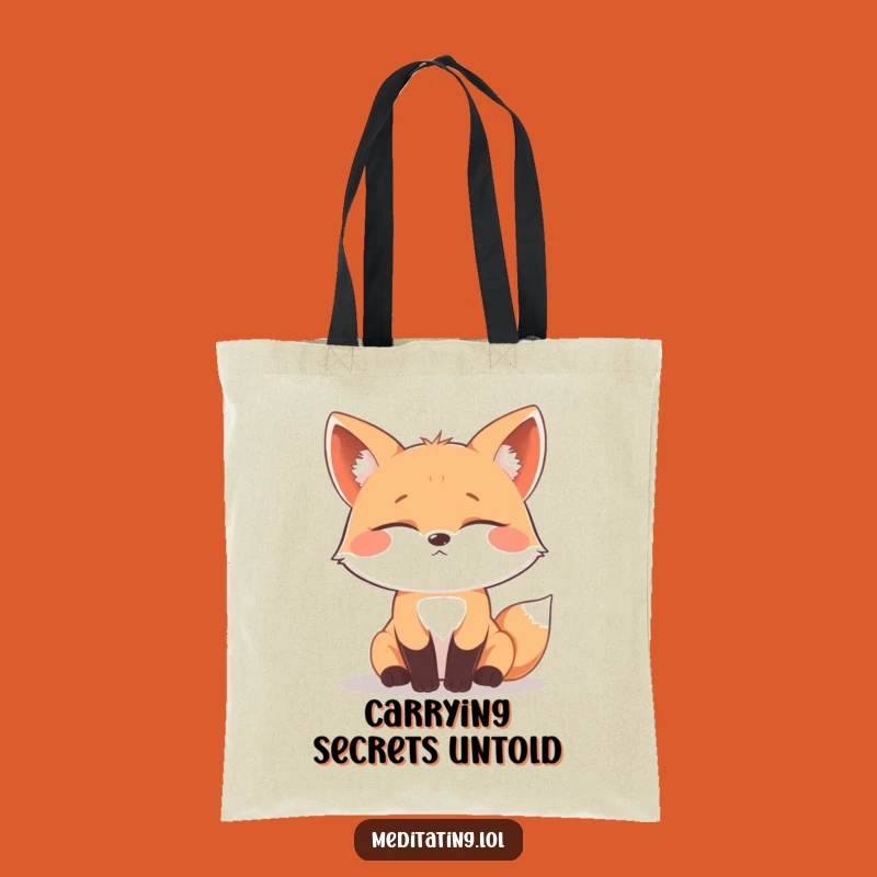 Funny Contemplating Fox Tote Bag: Carry Your Thoughts in Style