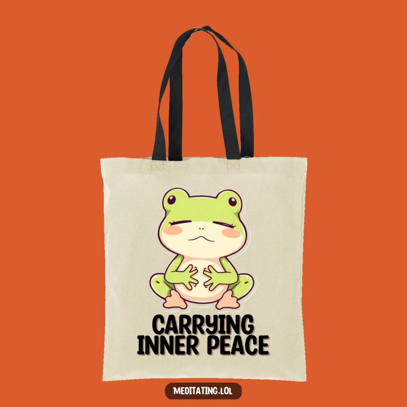 Funny Frog Meditation Tote Bag - Peaceful Zen Accessory