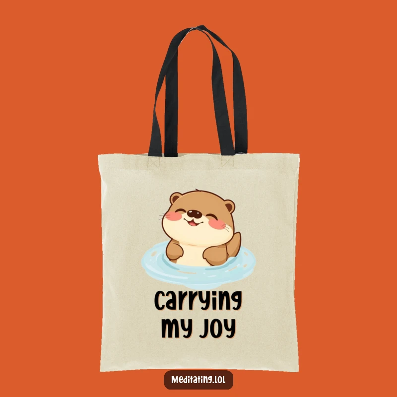 Funny Otter Humming Tote Bag: Joyful Aquatic Carryall for Cheerful Gifts