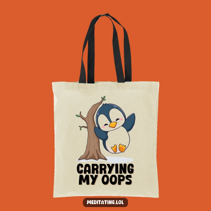Funny Penguin Yoga Tote Bag: Durable Wobbly Pose Bag, Perfect Funny Gift