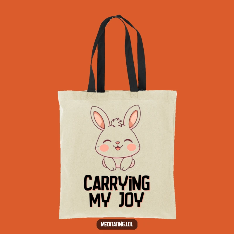 Funny Rabbit Tote Bag: Serene Smile Design, Perfect Happy Carry-All Gift