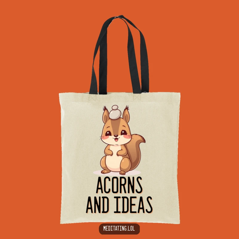 Funny Squirrel Tote Bag, Cute Pebble Balance Carryall for Everyday Adventures