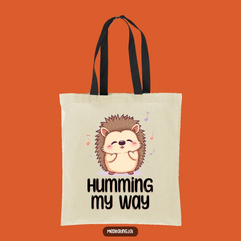 Funny Hedgehog Hum Tote Bag: Charming Music Lover Animal Carryall, Eco-Friendly and Hilarious Gift